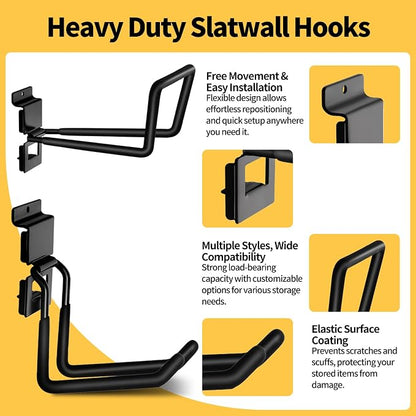 Slatwall Hooks 25 Pack, Heavy-Duty Metal Garage Slat Wall Hook Kit, - Image 5