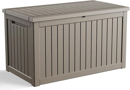 280 Gallon Outdoor Deck Box, Storage Lockable Waterproof Patio Furniture by MAIUSCOLI