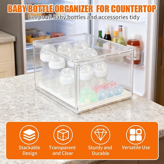 YESGIRL 2 Packs Clear Baby Bottle Organizer - Image 4