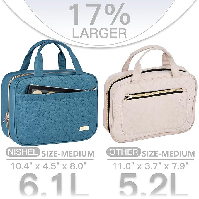 NISHEL Travel Toiletry Bag for women, Portable Hanging Organizer for - Image 3