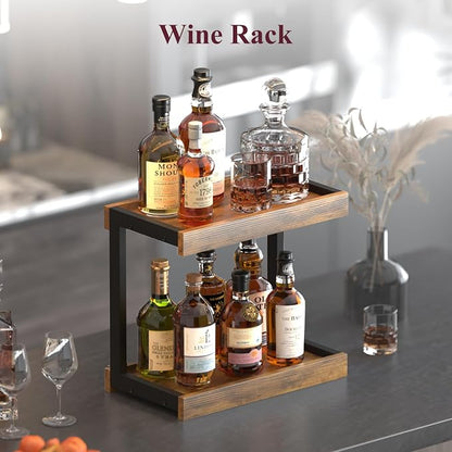 MARTY 2 Tier 15.75"x8.9" Large Countertop Shelf Organizer Spice Rack, Coffee - Image 4