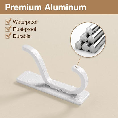 2 Pack Wall Hooks for Hanging: Adhesive Coat Hooks for Hat, Hangers for Door - Image 7