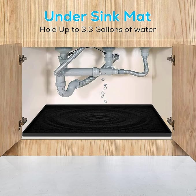 Under Sink Mat for Kitchen, Silicone Waterproof Liner, Flexible Organizer Tray - Image 6