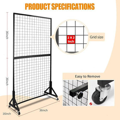 2 Packs 3'x 6' Two-Double Gridwall Panel Display Racks - Image 3