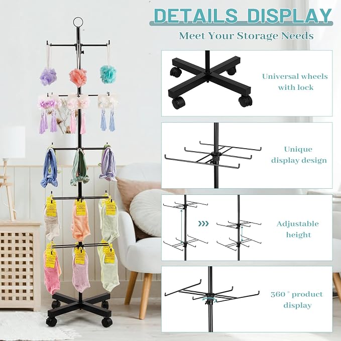 Retail Display Stand Rotating Display Rack 5 Tier Spinning Display Stand - Image 3