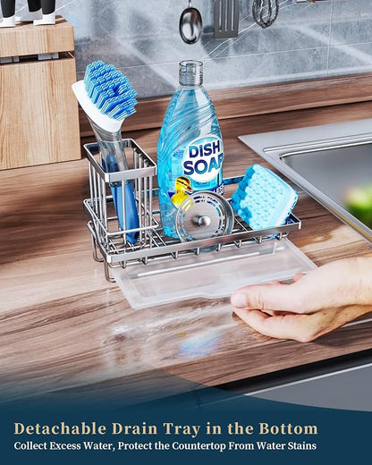 Consumest Sink Caddy, Kitchen Sponge Holder - Image 4