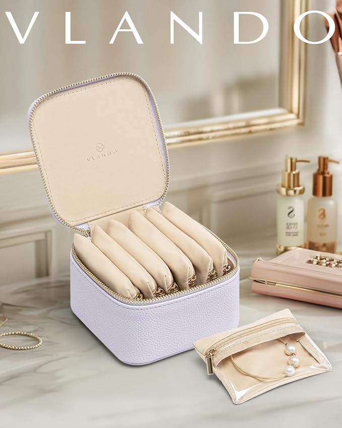 Vlando Travel Jewelry Case, Small Jewelry Box - Image 2