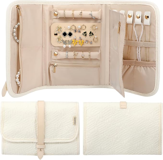 Voova Travel Jewelry Holder Organizer Case, Large Jewelry Storage Bag by Voova