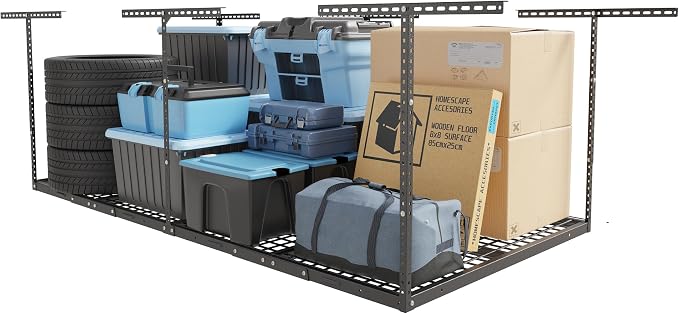 FLEXIMOUNTS 4x8 Overhead Garage Storage Rack, Adjustable Organization System by FLEXIMOUNTS