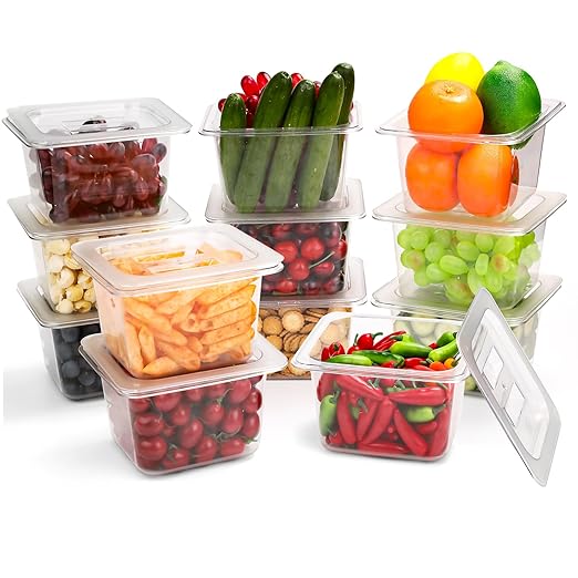 VOISEN 12 Pack Plastic Food Pan by VOISEN