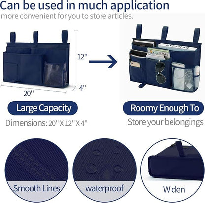 Bseash Bunk Bed Organizer, Bedside Caddy Hanging Bed Organizer Storage Bag 8 - Image 6