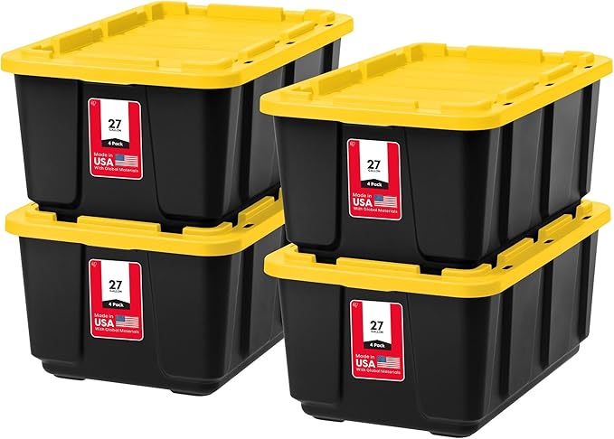 IRIS USA 27 Gallon Heavy Duty Truck Bed Toolbox Storage Tote Bins by IRISUSA