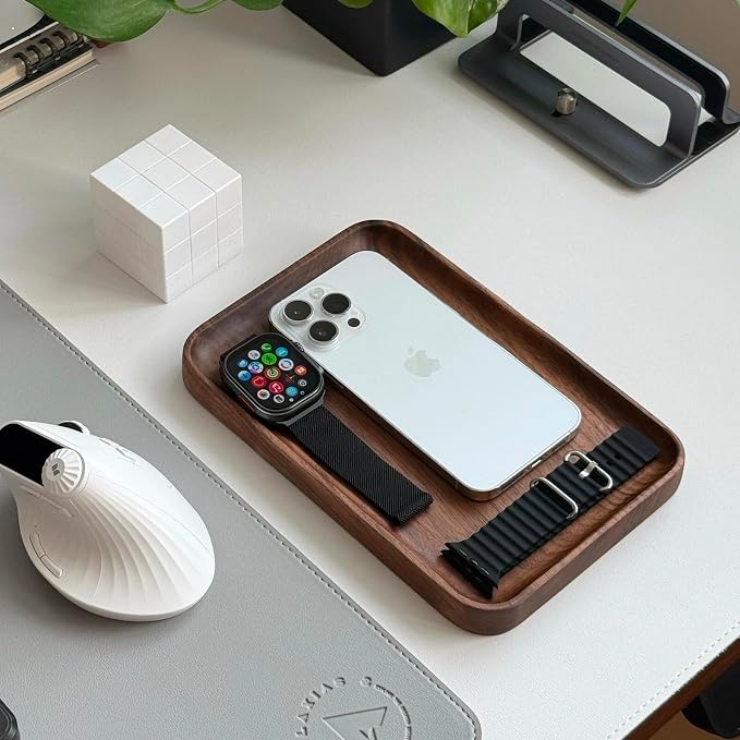 Galaxias Desktop Drawer Storage Tray, Men's Storage Box, Made of Walnut Wood - Image 3