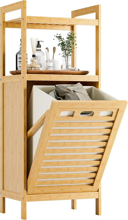 HITNET Tilt Out Laundry Hamper, Bamboo Laundry Basket by HITNET