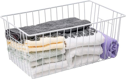 16Lx12W inch Wider Freezer Storage Organizer Baskets Container, Deep Metal Wire - Image 5