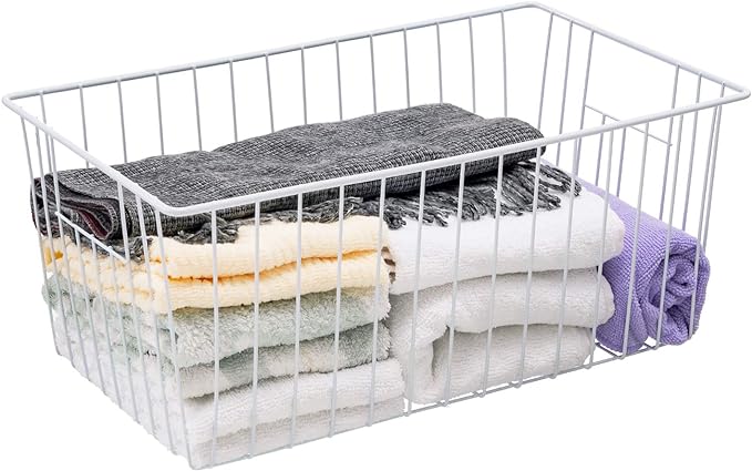 16" Upright Freezer Organizer Baskets, Wire Storage Bins Large Bakset - Image 5