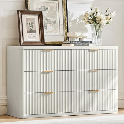 LEYAOYAO Fluted 6 Drawers Dresser, Curved Profile Design, Dresser TV Stand by LEYAOYAO-Findtheshiningpointofyourideallife%EF%BC%81