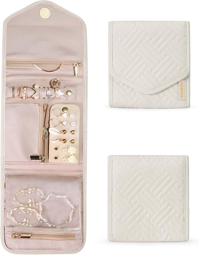 BAGSMART Travel Jewelry Organizer Case Foldable Jewelry Roll by BAGSMART