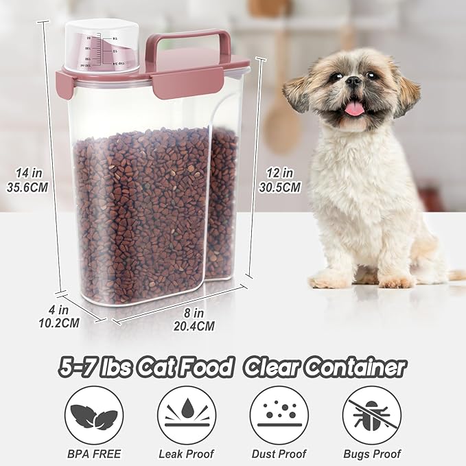5-7Lbs Cat Dog Storage Container, Portable Pet Food Containers - Image 6