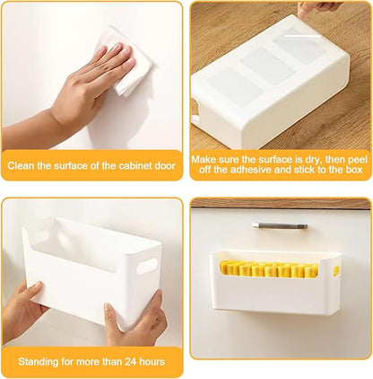 3 Pcs Kitchen Cabinet Door Organizer, Adhesive Mount Inside Cabinet Door Storage - Image 8