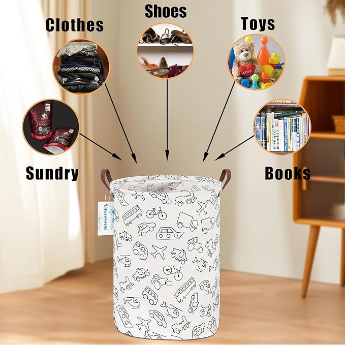 LANGYASHAN Laundry Basket Canvas Fabric Collapsible Organizer Basket - Image 4