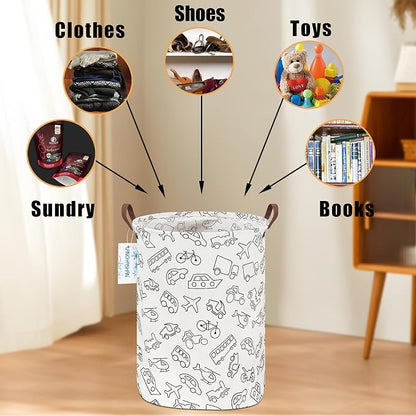 LANGYASHAN Laundry Basket Canvas Fabric Collapsible Organizer Basket - Image 4