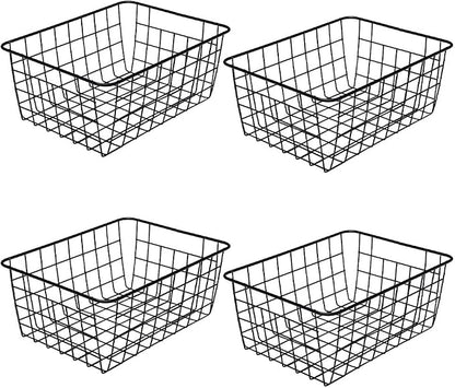 LeleCAT Wire Baskets with Handles, Wire Storage Organizer Baskets, Household by LeleCAT