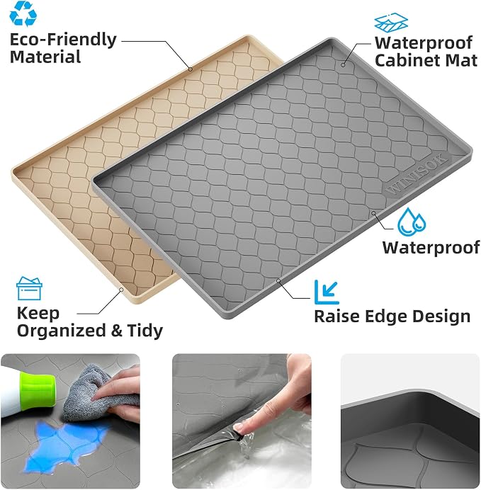 Silicone Under Sink Mat 31" x 22", kitchen Essentials and Gadgets, Shelf liner - Image 3