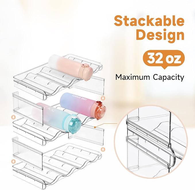 Stackable Water Bottle Organizer, Large Compartment Water Bottle Holder - Image 2
