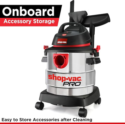 Shop-Vac 5 Gallon 4.5 Peak HP Wet/Dry Vacuum, Stainless Steel Tank, Portable - Image 2