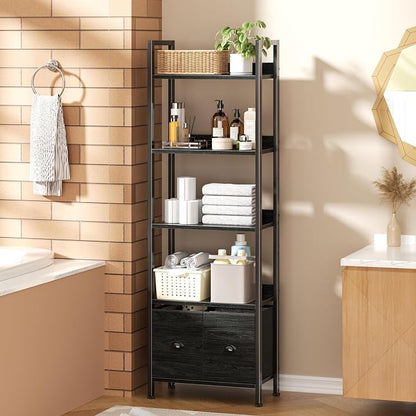 Furologee 5-Tier Bookshelf, Tall Bookcase - Image 9