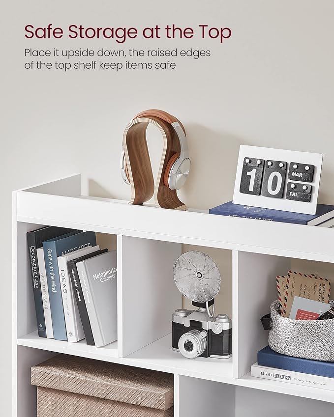 VASAGLE Bookcase, Freestanding Storage Unit, 8 Open Compartments, Used - Image 6