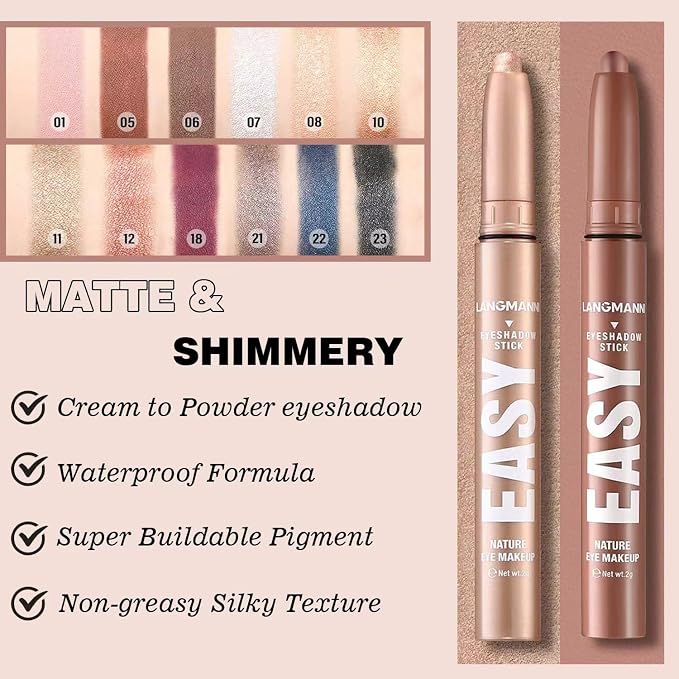 Blue Eyeshadow Stick Shimmer Cream Single Eyeshadow Pencil Makeup, High - Image 2