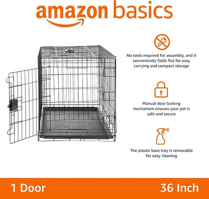 Amazon Basics Durable, Collapsible, Portable Metal Wire Dog Crate - Image 2