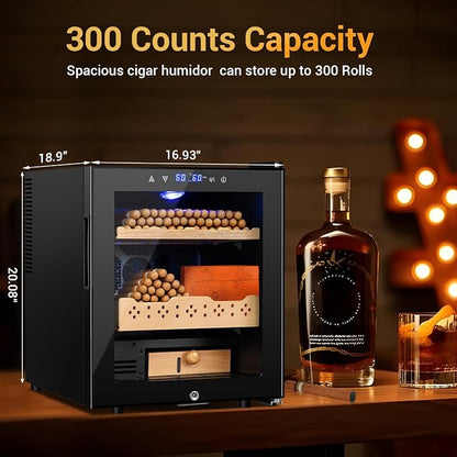 Electric Humidor for Cigars, 50L 300 Counts Large Capacity, Thermostatic - Image 4