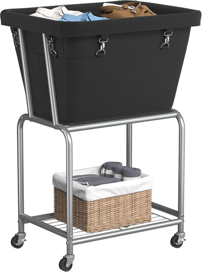 ELYKEN Laundry Cart with Wheels, Rolling Laundry Hamper with Removable Bag and by ELYKEN