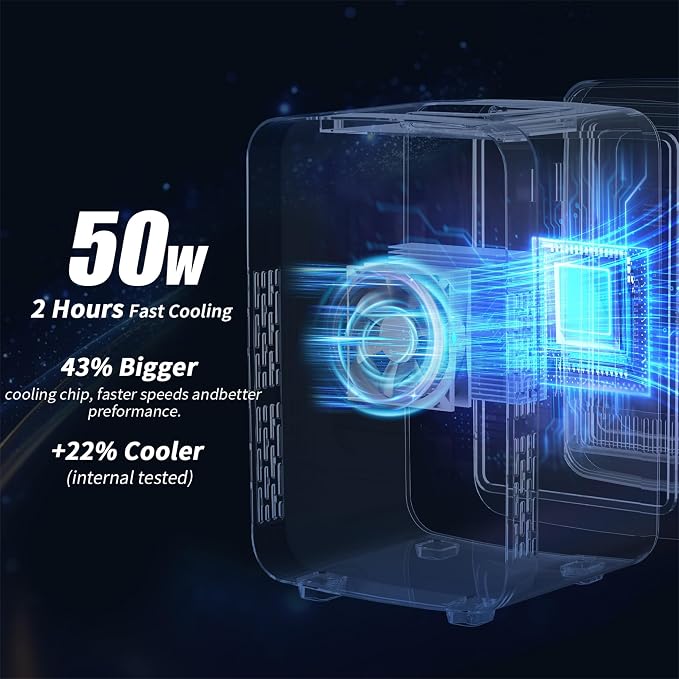 Mini Fridge, 4 Liter Makeup Fridge, 110V AC/ 12V DC Thermoelectric Cooler and - Image 5