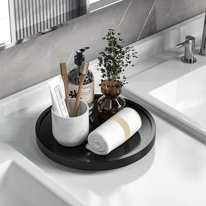 Turntable Vanity Tray 10 Inch for Perfume Candle, Bamboo Kitchen Sink by VeyFey
