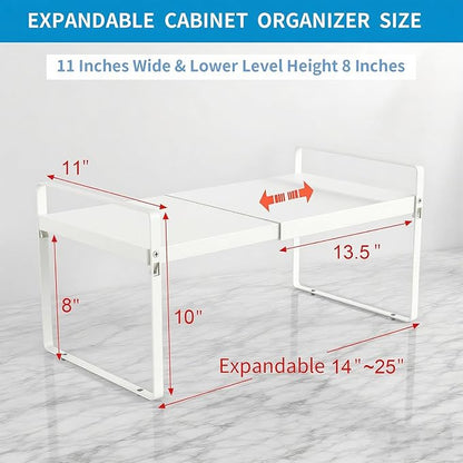 Expandable Cabinet Shelf Organizer 14-25 Inch Adjustable Length, Under Sink - Image 3