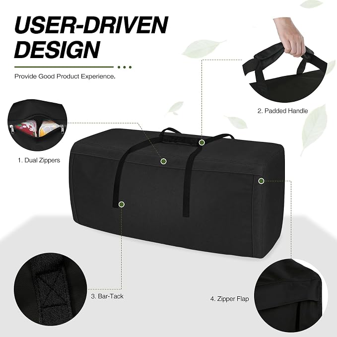 Porch Shield Outdoor Cushion Storage Bag 62 inch Waterproof Outside Storage Bags - Image 3