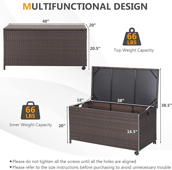 RELAX4LIFE Patio Rattan Storage Box - Image 5