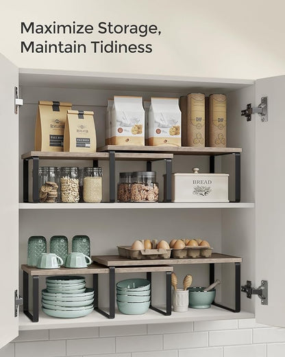 SONGMICS Cabinet Organizer Shelf, Kitchen Storage, Spice Rack, Expandable - Image 6