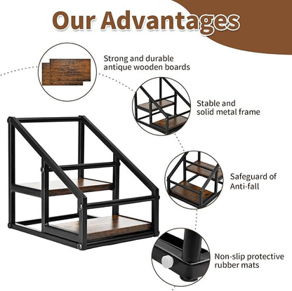Coffee Syrup Rack Organizer, Liquor Bottle Display Shelf, 2-Tier 4 Bottle Stand - Image 4