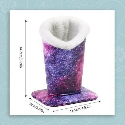 Plush Lined Eyeglasses Holder, Cute Magnetic PU Leather Glasses Stand Case - Image 7