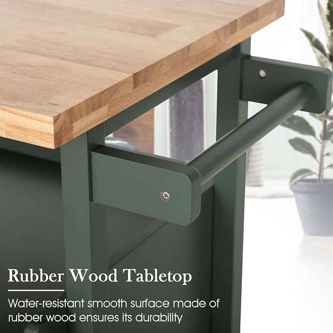 PHI VILLA Kitchen Island Cart on Wheels - Image 4