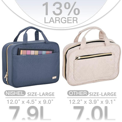 NISHEL Travel Toiletry Bag for women, Portable Hanging Organizer for Full-Sized - Image 3