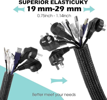 AGPTEK Cable Sleeve Cover, 2 Pack 5ft - Image 3