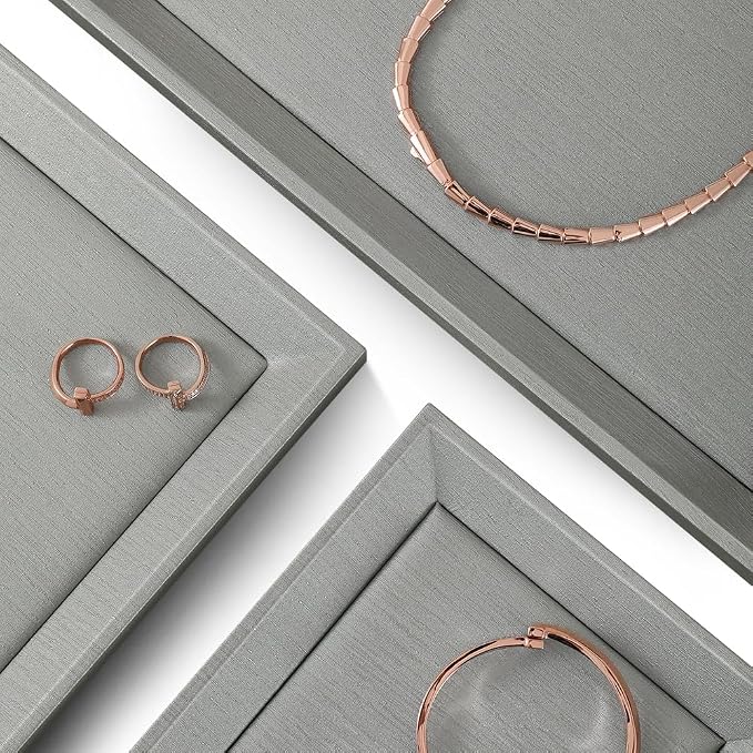 Leather Jewelry Tray, Premium Grey Organizer - Image 7