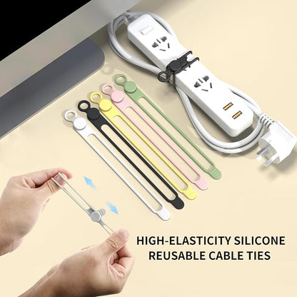 Silicone Cable Straps, Reusable Cable Ties，Travel Cord Organizer，Wire Organizer - Image 3