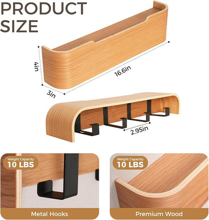 Wall Coat Rack Floating Shelves Modern Coat Rack Wall Mount - Image 2